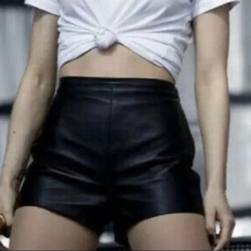 American apparel leather tap shorts